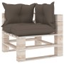 Gartenecksofa aus Paletten mit Kissen aus Kiefernholz von vidaXL, Outdoor-Sofas - Ref: Foro24-3066056, Preis: 105,99 €, Rabat...