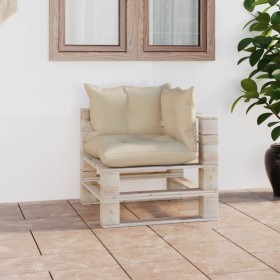 Pallet garden corner sofa with pine wood cushions by vidaXL, Outdoor sofas - Ref: Foro24-3066058, Price: 106,99 €, Discount: %