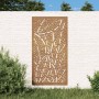 Gartenwandornament aus Cortenstahl, Blattdesign, 105 x 55 cm von vidaXL, Poster, Drucke und visuelle Kunst - Ref: Foro24-8244...