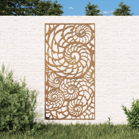 Adorno de pared de jardín acero corten diseño conchas 105x55 cm de vidaXL, Carteles, copias y arte visual - Ref: Foro24-82447...