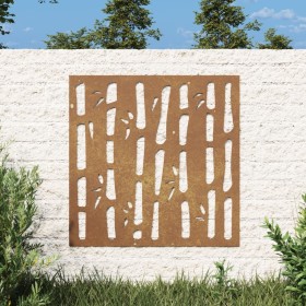 Adorno de pared de jardín acero corten diseño bambú 55x55 cm de vidaXL, Carteles, copias y arte visual - Ref: Foro24-824482, ...