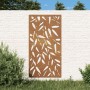 Adorno de pared jardín acero corten diseño hoja bambú 105x55 cm de vidaXL, Carteles, copias y arte visual - Ref: Foro24-82448...