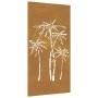 Corten steel garden wall decoration palm tree design 105x55 cm by vidaXL, Posters, prints and visual art - Ref: Foro24-824485...