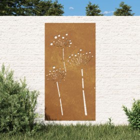 Garden wall decoration made of corten steel with flower design, 105x55 cm. by vidaXL, Posters, prints and visual art - Ref: F...