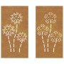 Garden wall decoration 2 pcs Corten steel flower design 105x55 cm by vidaXL, Posters, prints and visual art - Ref: Foro24-824...