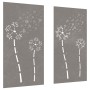 Garden wall decoration 2 pcs Corten steel flower design 105x55 cm by vidaXL, Posters, prints and visual art - Ref: Foro24-824...