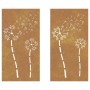 Garden wall decoration 2 pcs Corten steel flower design 105x55 cm by vidaXL, Posters, prints and visual art - Ref: Foro24-824...