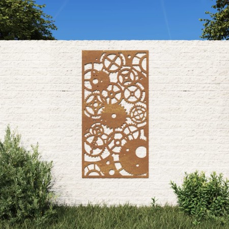 Adorno de pared de jardín acero corten rueda dentada 105x55 cm de vidaXL, Carteles, copias y arte visual - Ref: Foro24-824492...