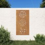 Corten steel garden wall ornament leaf design 105x55 cm by vidaXL, Posters, prints and visual art - Ref: Foro24-824494, Price...