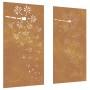 Garden wall decoration 2 pcs Corten steel flower design 105x55 cm by vidaXL, Posters, prints and visual art - Ref: Foro24-824...