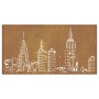 Adorno de pared de jardín acero corten diseño skyline 105x55 cm de vidaXL, Carteles, copias y arte visual - Ref: Foro24-82449...