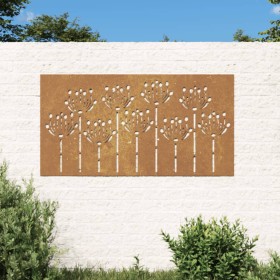 Garten-Wandschmuck Cortenstahl Blumendesign 105x55 cm von vidaXL, Poster, Drucke und visuelle Kunst - Ref: Foro24-824499, Pre...