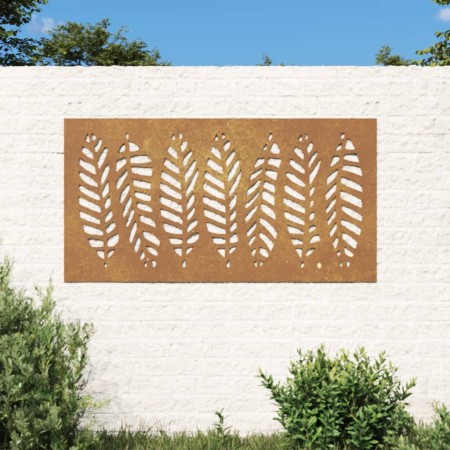 Adorno de pared de jardín acero corten diseño de hoja 105x55 cm de vidaXL, Carteles, copias y arte visual - Ref: Foro24-82450...