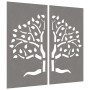 Garden wall decoration 2 pcs Corten steel tree design 105x55 cm by vidaXL, Posters, prints and visual art - Ref: Foro24-82451...