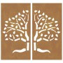 Garden wall decoration 2 pcs Corten steel tree design 105x55 cm by vidaXL, Posters, prints and visual art - Ref: Foro24-82451...