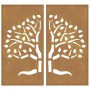 Garden wall decoration 2 pcs Corten steel tree design 105x55 cm by vidaXL, Posters, prints and visual art - Ref: Foro24-82451...