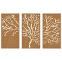 Garden wall decoration 3 pcs Corten steel tree design 105x55 cm by vidaXL, Posters, prints and visual art - Ref: Foro24-82451...