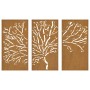 Garden wall decoration 3 pcs Corten steel tree design 105x55 cm by vidaXL, Posters, prints and visual art - Ref: Foro24-82451...