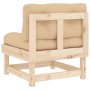 Central sofa with solid pine wood cushions by vidaXL, Modular outdoor sofas - Ref: Foro24-825429, Price: 83,18 €, Discount: %