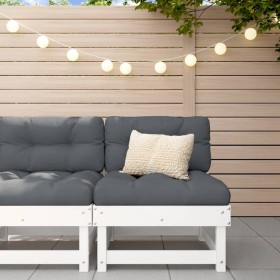 Central sofa with solid white pine wood cushions by vidaXL, Modular outdoor sofas - Ref: Foro24-825430, Price: 97,99 €, Disco...