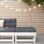 Garden stool with cushion made of solid white pine wood by vidaXL, Modular outdoor sofas - Ref: Foro24-825437, Price: 83,47 €...