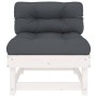 Central sofas with cushions 2 pcs solid white pine wood by vidaXL, Modular outdoor sofas - Ref: Foro24-825458, Price: 147,99 ...