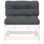 Central sofas with cushions 2 pcs solid white pine wood by vidaXL, Modular outdoor sofas - Ref: Foro24-825577, Price: 184,65 ...