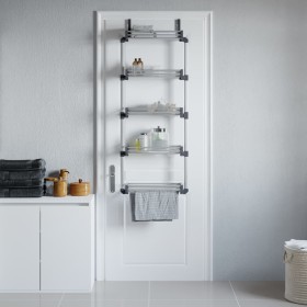 Door organizer with 5 aluminum shelves 52x20x135 cm by vidaXL, Hangers and shelves - Ref: Foro24-154597, Price: 51,99 €, Disc...