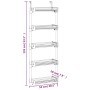 Door organizer with 5 aluminum shelves 52x20x135 cm by vidaXL, Hangers and shelves - Ref: Foro24-154597, Price: 51,23 €, Disc...