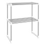 Estantería para microondas aluminio blanco 51x27x63 cm de vidaXL, Contenedores para utensilios de cocina - Ref: Foro24-154617...