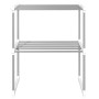 Estantería para microondas aluminio blanco 51x27x63 cm de vidaXL, Contenedores para utensilios de cocina - Ref: Foro24-154617...