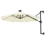 Wall umbrella with LEDs and metal pole 300 cm sand by vidaXL, Umbrellas - Ref: Foro24-312522, Price: 118,68 €, Discount: %