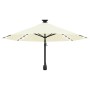 Wall umbrella with LEDs and metal pole 300 cm sand by vidaXL, Umbrellas - Ref: Foro24-312522, Price: 118,68 €, Discount: %