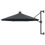 Wall umbrella with LEDs and metal pole 300 cm anthracite by vidaXL, Umbrellas - Ref: Foro24-312524, Price: 119,33 €, Discount: %