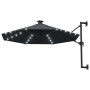 Wall umbrella with LEDs and metal pole 300 cm anthracite by vidaXL, Umbrellas - Ref: Foro24-312524, Price: 119,33 €, Discount: %