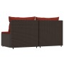 Garden central sofas with cushions 2 units synthetic brown rattan by vidaXL, Outdoor sofas - Ref: Foro24-319818, Price: 112,8...