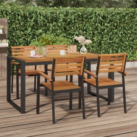 Garden table with solid acacia wood U-shaped legs 160x80x75 cm by vidaXL, Garden tables - Ref: Foro24-319516, Price: 258,02 €...