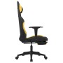 Massage-Gaming-Stuhl mit Fußstütze aus schwarzem und gelbem Stoff von vidaXL, Gaming-Stühle - Ref: Foro24-345504, Preis: 144,...