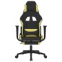 Silla gaming de masaje con reposapiés tela negro y verde claro de vidaXL, Sillones para videojuegos - Ref: Foro24-345506, Pre...