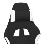 Silla gaming de masaje con reposapiés tela negro y blanco de vidaXL, Sillones para videojuegos - Ref: Foro24-345508, Precio: ...