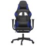 Gaming-Stuhl mit Massage und Fußstütze aus schwarz-blauem Kunstleder von vidaXL, Gaming-Stühle - Ref: Foro24-345522, Preis: 1...