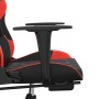 Massage gaming chair with synthetic leather and black red footrest by vidaXL, Gaming chairs - Ref: Foro24-345523, Price: 145,...