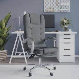 Silla de oficina reclinable con masaje de tela gris oscuro de vidaXL, Sillas de oficina - Ref: Foro24-349662, Precio: 97,10 €...