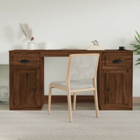 Brown oak plywood desk with cabinet by vidaXL, Desks - Ref: Foro24-3185334, Price: 159,72 €, Discount: %