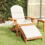 Silla de jardín Adirondack con reposapiés madera maciza acacia de vidaXL, Sillas de jardín - Ref: Foro24-360033, Precio: 210,...