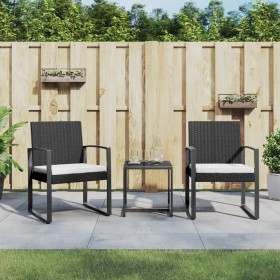 3-piece garden dining set with black rattan look PP cushions by vidaXL, Garden sets - Ref: Foro24-360206, Price: 132,70 €, Di...