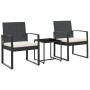 3-piece garden dining set with black rattan look PP cushions by vidaXL, Garden sets - Ref: Foro24-360206, Price: 128,99 €, Di...