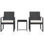 3-piece garden dining set with black rattan look PP cushions by vidaXL, Garden sets - Ref: Foro24-360206, Price: 128,99 €, Di...