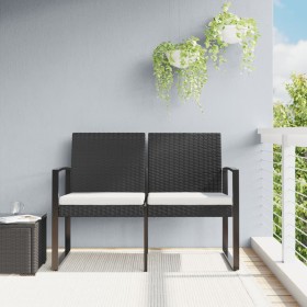 2-seater garden bench with black rattan look PP cushions by vidaXL, garden benches - Ref: Foro24-360209, Price: 107,99 €, Dis...