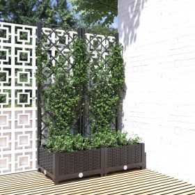 Jardinera con enrejado PP negro 80x40x121,5 cm de vidaXL, Maceteros y jardineras - Ref: Foro24-318270, Precio: 62,01 €, Descu...